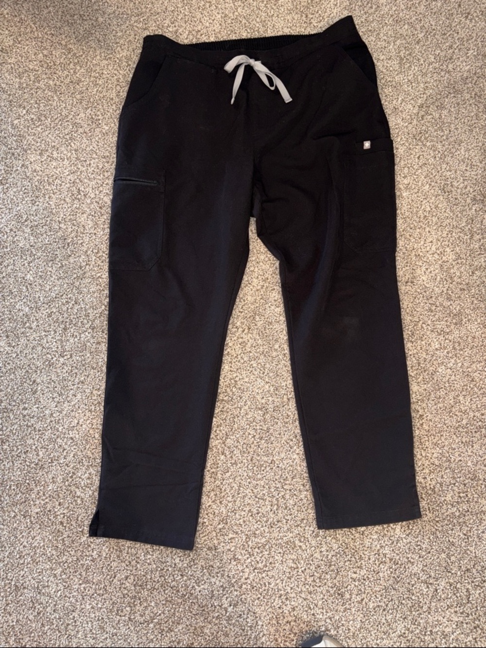 Figs Yola Black Scrubs bottoms with Cargo Pockets